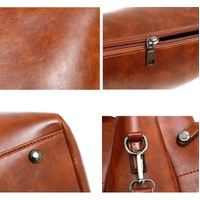 Retro Ladies Handbag - 4-in-1 Fashion Bucket Bag with Large Capacity - Brown thumbnail