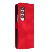 Smooth Leather Phone Case for Samsung Galaxy z Fold 4 - Line Pattern - Coffee thumbnail