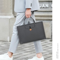 Portable Laptop Inner Bag with Elastic Thread Button - Black thumbnail