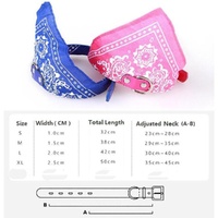 Adjustable Dog Bandana Leather Printed Soft Scarf Collar Neckerchief For Puppy Pet - Size M - Magenta thumbnail