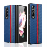 Shockproof Twill Phone Case for Samsung Galaxy z Fold 4 - Pc Tpu - Brown thumbnail