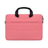 Waterproof Oxford Cloth Laptop Bag with Concealed Handle & Luggage Tie Rod - Pink thumbnail