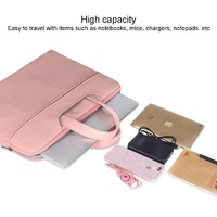 Waterproof Portable One-shoulder Handbag for 15.6 Laptops with Hidden Zipper and Suitcase Belt - Pink thumbnail