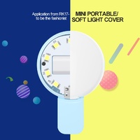 Portable Mini Beauty Light for Smartphones - 3 Brightness Levels 9 Led Warm / White - Iphone Galaxy Huawei Xiaomi Lg Htc - Pink thumbnail