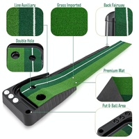 2.5m Golf Putting Mat with Push Rod Trainer & 6 Balls - no Auto Return thumbnail