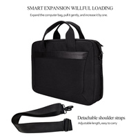 Expandable Laptop Bag - Waterproof Oxford Cloth Detachable Shoulder Strap - Grey thumbnail