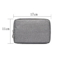 Versatile Headphone Charger & Data Cable Storage Bag - 17 x 11.5 x 5.5cm - Grey thumbnail