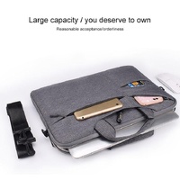 15.6 Inch Laptop Handbag With Hidden Strap And Suitcase Belt - Waterproof And Tear-Resistant - Light Grey thumbnail