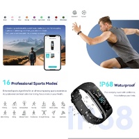 Waterproof Fitness Tracker Watch With Heart Rate Monitor - Purple thumbnail
