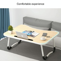 Adjustable Folding Laptop Desk with Non-slip Legs and Card Slot - Dark Blue thumbnail