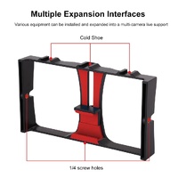 Vlogging Live Broadcast Smartphone Video Rig With 4.7 Inch Rgbw Ring Led Selfie Light Microphone And Pocket Tripod Mount Kit - Blue thumbnail