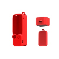 3 in 1 Silicone Case Set for Dji Pocket 3 - Red thumbnail