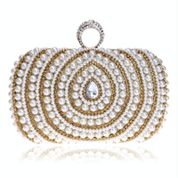 Stylish Pearl Handbag for Fashion Banquets and Parties - Red thumbnail