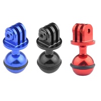 Aluminum Ball Head Adapter for Gopro Insta360 Dji Action Cameras - 2.5cm Diameter - Red thumbnail