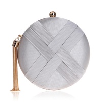 Silk Handbag for Fashion Banquets and Parties - Silver thumbnail