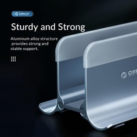 Space-saving Vertical Laptop Stand - Compact Design - Silver thumbnail