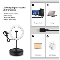 10.2 Dual-colour Led Ring Light with Usb Bluetooth Remote and Phone Holder - White thumbnail