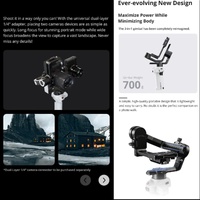 Aircross s 3 Axis Foldable Handheld Gimbal Stabilizer for Dslr Cameras and Smart Phone White thumbnail