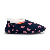 ARCHLINE Orthotic Slippers CLOSED Arch Scuffs Moccasins Pain Relief in Navy Hearts - EUR40 thumbnail