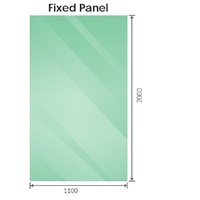 120x110cm Corner Frameless Shower Screen with White Brackets and SS Hinges, Round Handle thumbnail