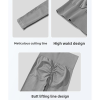 Dark Grey Size S High-Waisted Butt-Lifting Seamless Yoga Leggings for Women – Knitted Fitness Pants thumbnail