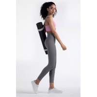 Size L Smoky Gray High-Waisted Seamless Yoga Pants for Women - Tummy Control, Butt Lifting & Back Waistband Pocket thumbnail