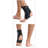 1 Pair Black And Yellow Adjustable Ankle Brace - Compression Support for Running, Sports, and Ankle Recovery thumbnail