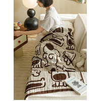 Green Cute Dog Pattern Soft and Absorbent 4-Layer Cotton Bath Towel for Adults and Children | Cartoon Design | 80*160 cm | Perfect for Bathing and Lou thumbnail
