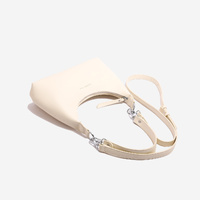 Off White Women's Trendy PU Leather Shoulder Bag - Fashionable Underarm Hobo Bag with Adjustable Strap thumbnail