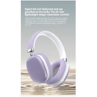Beige Wireless Bluetooth Headphones - Over-Ear, Deep Bass, Foldable, Long Battery Life thumbnail
