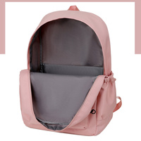 Pink Large Capacity Travel Backpack for Girls - Waterproof School Bag with Detachable Pencil Case thumbnail