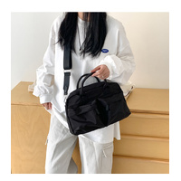 Grey Casual Nylon Tote Bag - Lightweight Korean-Style Crossbody Bag, Large Capacity thumbnail