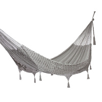 Outdoor undercover cotton Mayan Legacy hammock with hand crocheted tassels Queen Size Dream Sands thumbnail