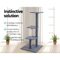 i.Pet Cat Tree 124cm Scratching Post Tower Scratcher Trees Wood Condo Board thumbnail