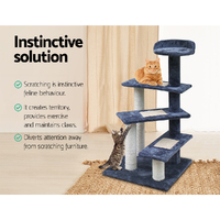 i.Pet Cat Tree 100cm Scratching Post Scratcher Tower Wood Condo House Trees Bed thumbnail