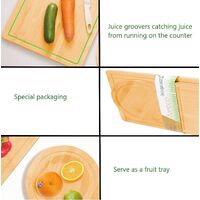 3 Pieces Bamboo Cutting Board with Juice Groove and Mobile Holder included for Home Kitchen thumbnail