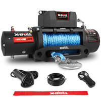 X-BULL 12000LB Electric Winch 12V synthetic rope 4WD with Recovery Tracks Gen3.0 Black thumbnail
