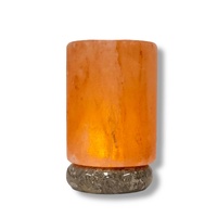 USB Colour Changing Salt Himalayan Lamp - Cylinder Shape Pink Rock LED Light thumbnail