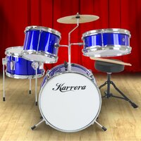 Karrera Children's 4pc Drum Kit - Blue thumbnail