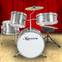Karrera Childrens 4pc Drum Kit - Silver thumbnail