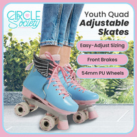 Circle Society Adjustable Kids Quad Roller Skates In Cotton Candy thumbnail