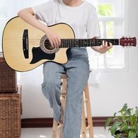 Karrera 38in Cutaway Acoustic Guitar with guitar bag - Natural thumbnail