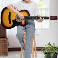 Karrera 38in Pro Cutaway Acoustic Guitar with Bag Strings - Sun Burst thumbnail