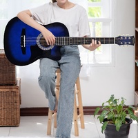 Karrera 38in Pro Cutaway Acoustic Guitar with Bag Strings - Blue Burst thumbnail