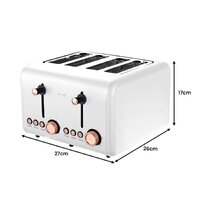 Pronti Toaster, Kettle & Coffee Machine Breakfast Set - White thumbnail