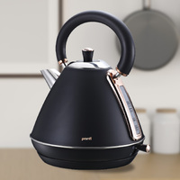 Pronti 1.7L Rose Trim Collection Kettle - Black thumbnail