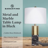 Sarantino Metal and Marble Table Lamp in Black thumbnail