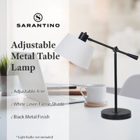 Sarantino Adjustable Metal Table Lamp In Black thumbnail