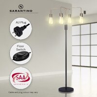 Sarantino Modern Exposed Bulb 4-Arm Industrial Light Floor Lamp thumbnail