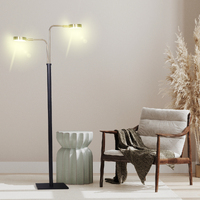Sarantino LED Metal Floor Lamp with 2 Lights in Brushed Gold and Black Finish thumbnail
